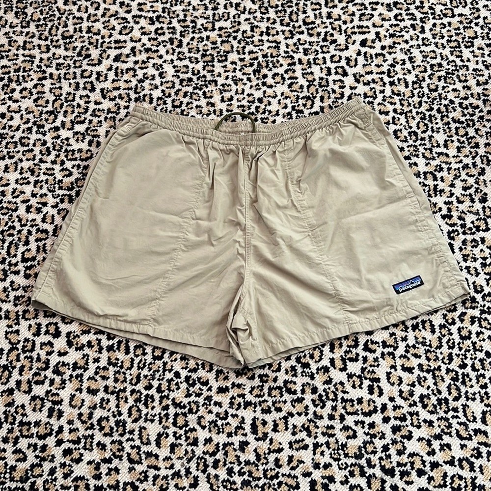 Womens Patagonia Baggies Shorts Khaki/Green Size Large